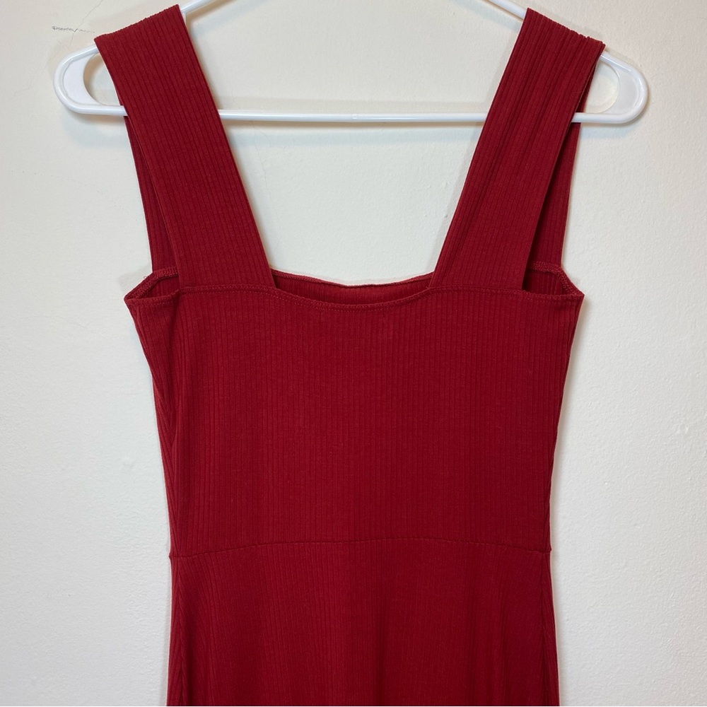 Reformation Rust Red Square-Neck Midi Dress - Picture 9 of 11